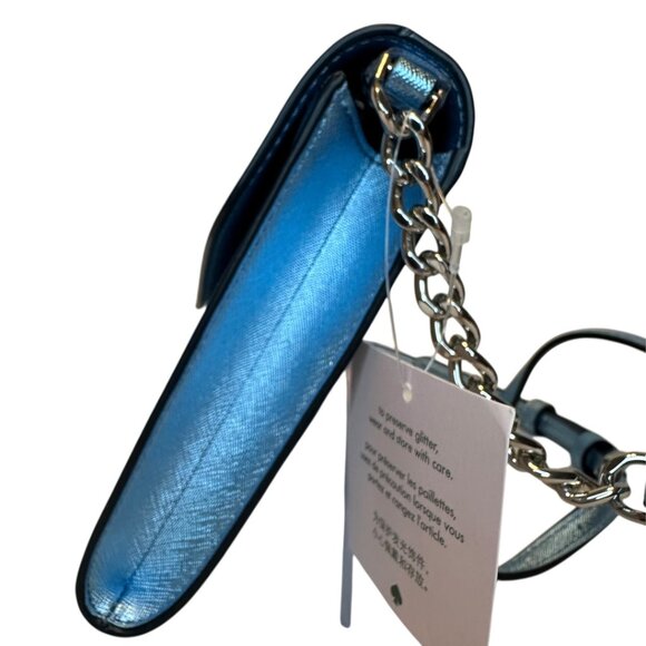 Kate Spade Flap Frosty Sky Tinsel Glitter Crossbody (NWT) - Picture 4 of 7